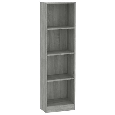 vidaXL Libreria 4 Ripiani Grigio Sonoma 40x24x143 cm Legno Multistrato