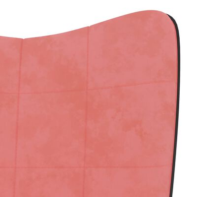 vidaXL Poltrona Relax con Poggiapiedi Rosa in Velluto e PVC