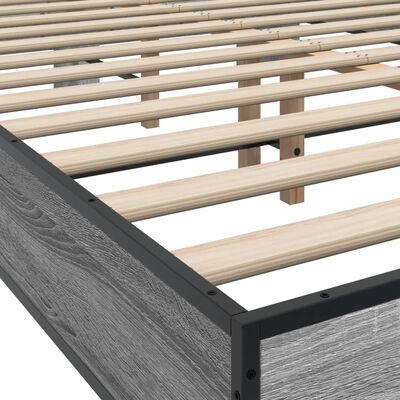 vidaXL Giroletto Grigio Sonoma 140x190 cm in Legno Multistrato Metallo