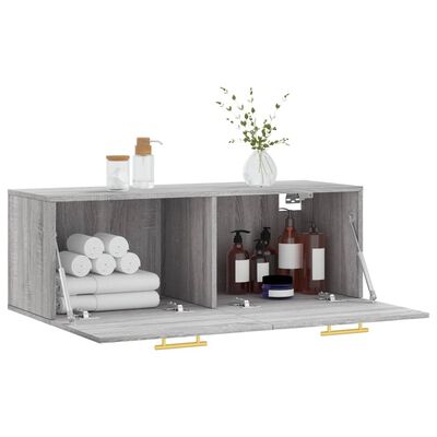 vidaXL Mobile a Parete Grigio Sonoma 100x36,5x35 cm Legno Multistrato