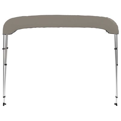 vidaXL Bimini di Prua con Tendalino 3 Archi Grigio 183x196x137 cm