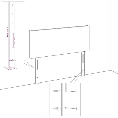 vidaXL Testiera Grigio Chiaro 100x5x78/88 cm in Tessuto