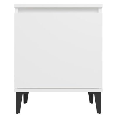 vidaXL Comodino con Gambe in Metallo Bianco 40x30x50 cm