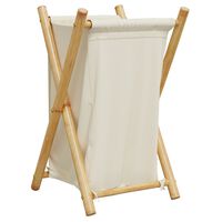 vidaXL Cesto per Biancheria Bianco Crema 41,5x36x63,5 cm in Bambù