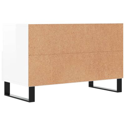 vidaXL Mobile Porta TV Bianco Lucido 80x36x50 cm in Legno Multistrato