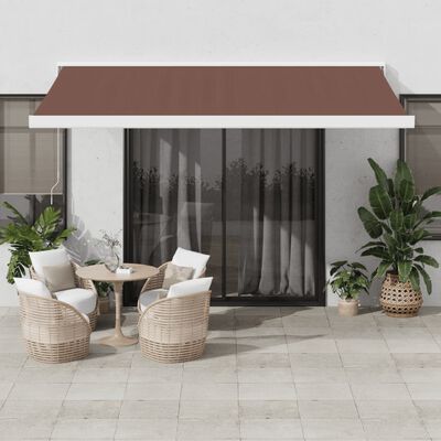 vidaXL Tenda Sole Retrattile Manuale 400x300 cm Marrone