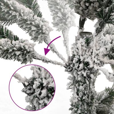 vidaXL Albero Natale Artificiale Incernierato con Neve Fioccata 120 cm