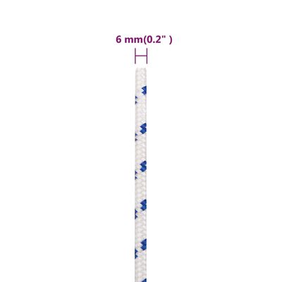 vidaXL Corda per barca Bianca 6 mm 50 m in Polipropilene