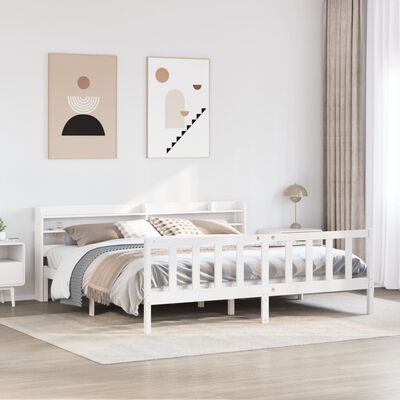 vidaXL Letto senza Materasso Bianco 180x200 cm Legno Massello di Pino