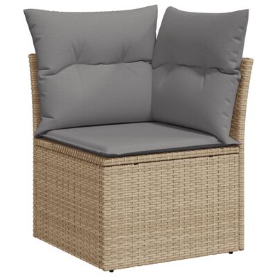 vidaXL Set Divano da Giardino 10 pz con Cuscini Beige in Polyrattan