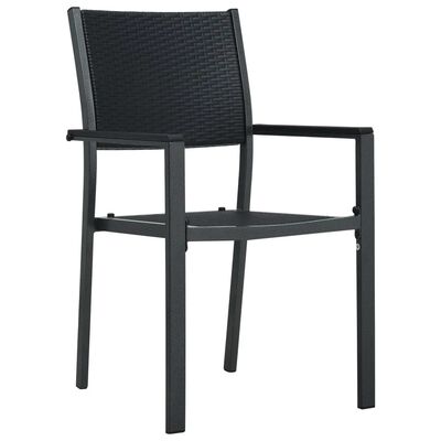 vidaXL Set da Pranzo da Giardino 9 pz Nero