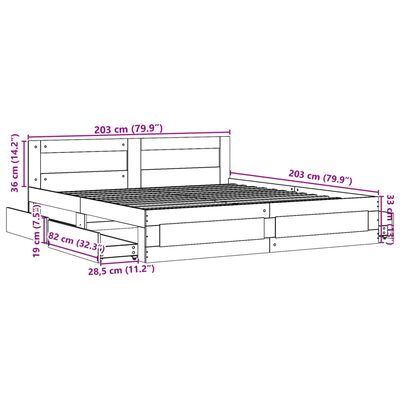 vidaXL Giroletto Testiera Rovere Sonoma 200x200 cm Legno Multistrato