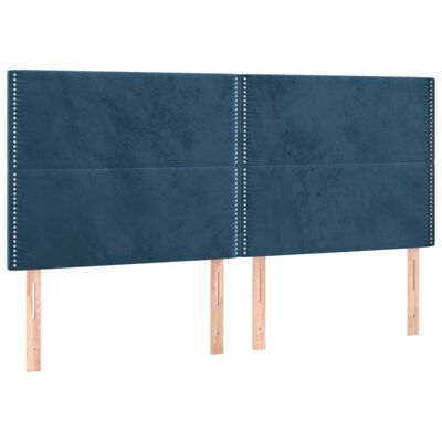 vidaXL Giroletto senza Materasso Blu Scuro 160x200 cm in Velluto