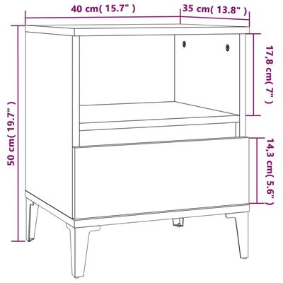 vidaXL Comodini 2 pz in Bianco Lucido 40x35x50 cm