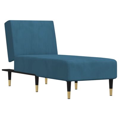 vidaXL Chaise Longue in Velluto Blu