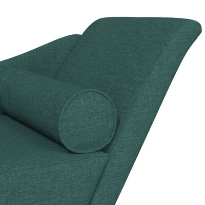 vidaXL Chaise Longue con Cuscini Verde Scuro in Tessuto