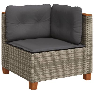 vidaXL Set Divani da Giardino 4 pz con Cuscini in Polyrattan Grigio