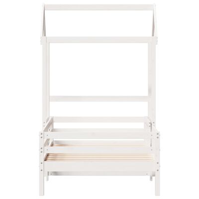 vidaXL Giroletto con Tetto Bianco 90x200 cm in Legno di Pino