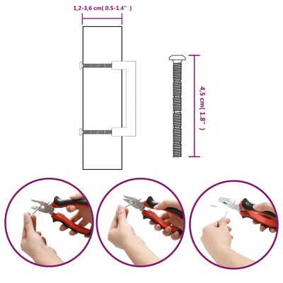 vidaXL Maniglie per Mobili 10pz Nere 96mm in Acciaio Inox