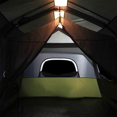 vidaXL Tenda Famiglia con LED 9 Persone Verde Chiaro Rilascio Rapido