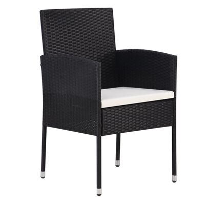 vidaXL Set Mobili da Pranzo per Giardino 7 pz in Polyrattan Nero