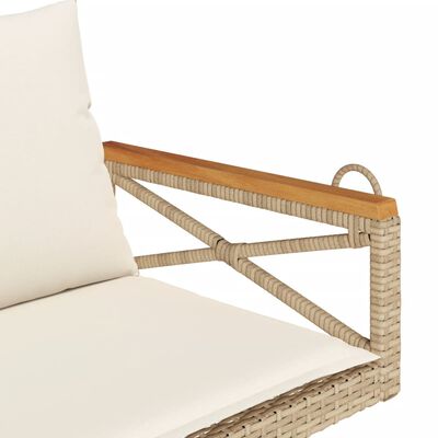 vidaXL Panchina a Dondolo con Cuscini Beige 109x62x40 cm in Polyrattan