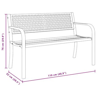 vidaXL Panchina da Giardino 119 cm Nera in Acciaio