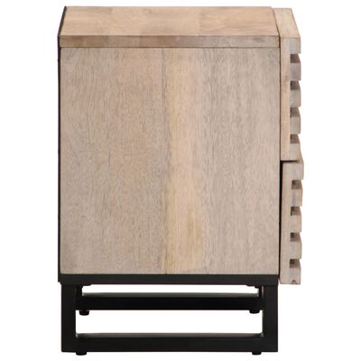 vidaXL Comodini 2pz 40x34x46 cm in Legno Massello di Mango Sbiancato