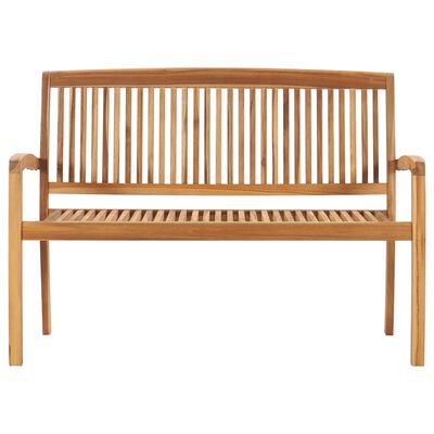 vidaXL Panchina da Giardino Impilabile e Cuscino 128,5cm Teak Massello