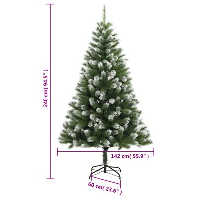 vidaXL Albero Natale Artificiale Incernierato con Neve Fioccata 240 cm