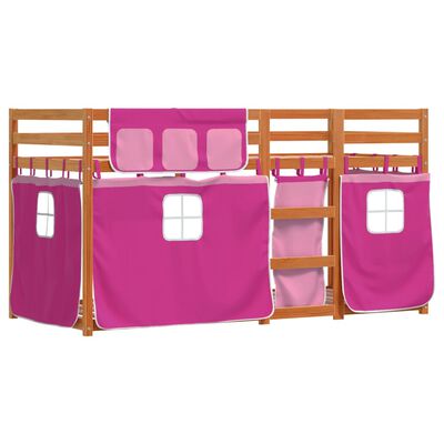 vidaXL Letto a Castello senza Materasso Rosa 90x200 cm Legno di Pino