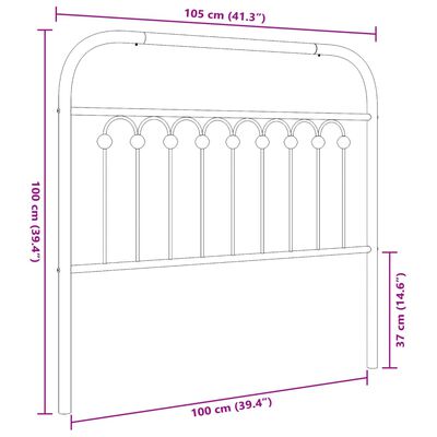 vidaXL Testiera in Metallo Bianco 100 cm