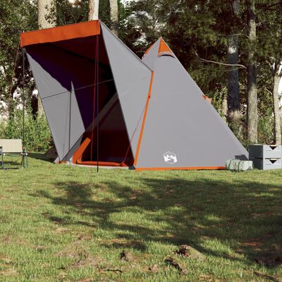 vidaXL Tenda Familiare Tipi per 6 Persone Grigia Impermeabile