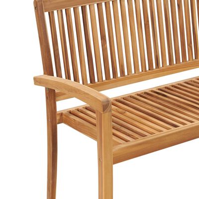 vidaXL Panchina da Giardino Impilabile e Cuscino 128,5cm Teak Massello