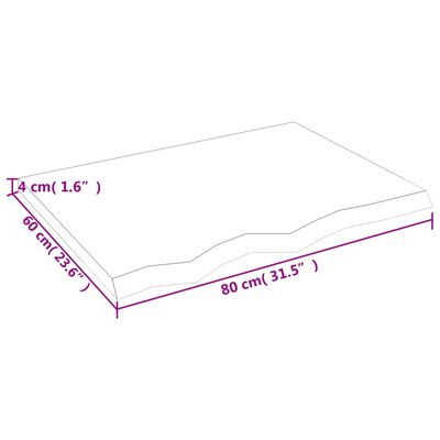 vidaXL Ripiano Marrone Scuro 80x60x(2-4) cm Massello Rovere Trattato