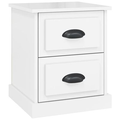 vidaXL Comodino Bianco Lucido 39x39x47,5 cm in Legno Multistrato