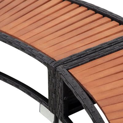 vidaXL Bordo per Vasca da Spa in Polyrattan Nero