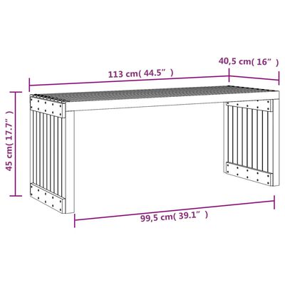 vidaXL Panca Giardino Estensibile Nera 212,5x40,5x45cm Massello Pino