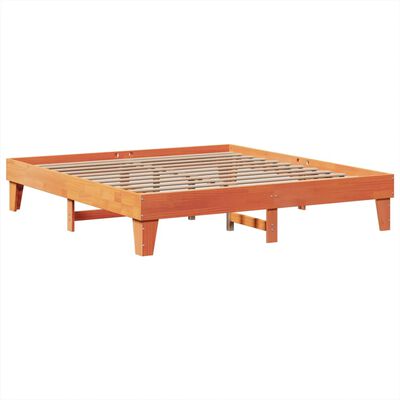 vidaXL Letto senza Materasso Marrone Cera 200x200 cm in Legno di Pino