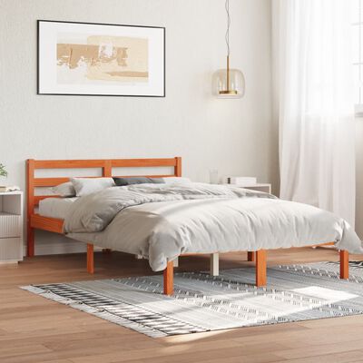 vidaXL Letto senza Materasso Marrone Cera 150x200 cm in Legno di Pino