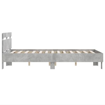 vidaXL Giroletto Testiera Grigio Cemento 135x190 cm Legno Multistrato