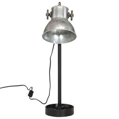 vidaXL Lampada da Scrivania 25 W Argento Vintage 15x15x55 cm E27