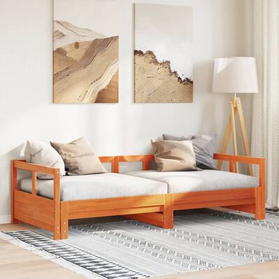 vidaXL Dormeuse senza Materasso Marrone Cera 80x200 cm Legno di Pino