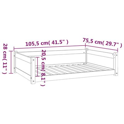 vidaXL Cuccia per Cani 105,5x75,5x28 cm in Legno Massello di Pino