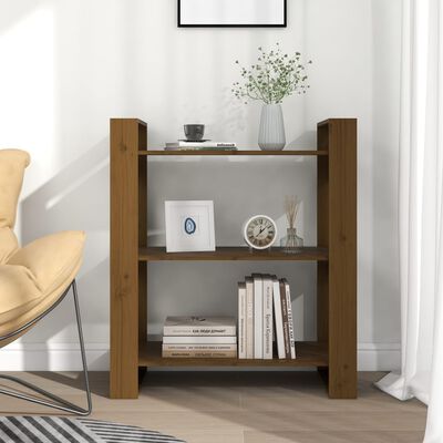 vidaXL Libreria/Divisorio ambra 80x35x91 cm Legno Massello