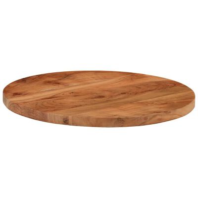 vidaXL Piano per Tavolo Ø50x2,5 cm Rotondo in Legno Massello di Acacia