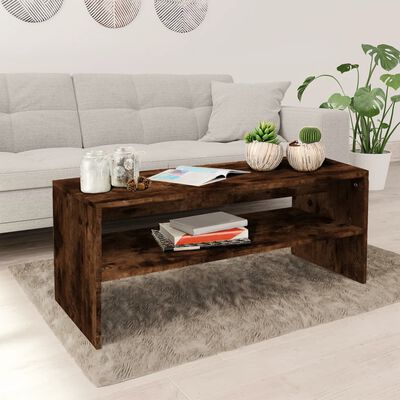 vidaXL Tavolino da Salotto Rovere Fumo 100x40x40 cm Legno Multistrato