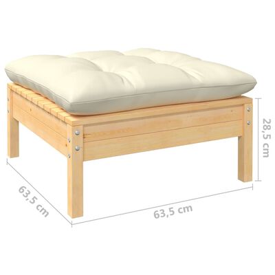 vidaXL Set Salotto da Giardino 5pz con Cuscini Crema in Legno di Pino