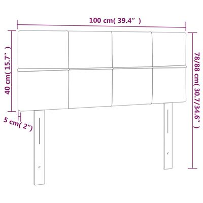 vidaXL Testiera a LED Grigio Chiaro 100x5x78/88 cm in Velluto