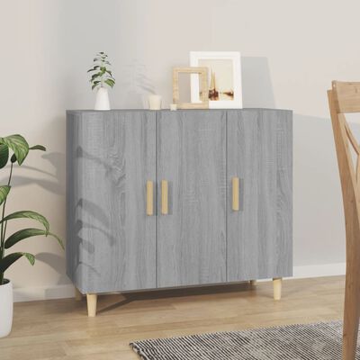 vidaXL Credenza Grigio Sonoma 90x34x80 cm in Legno Multistrato